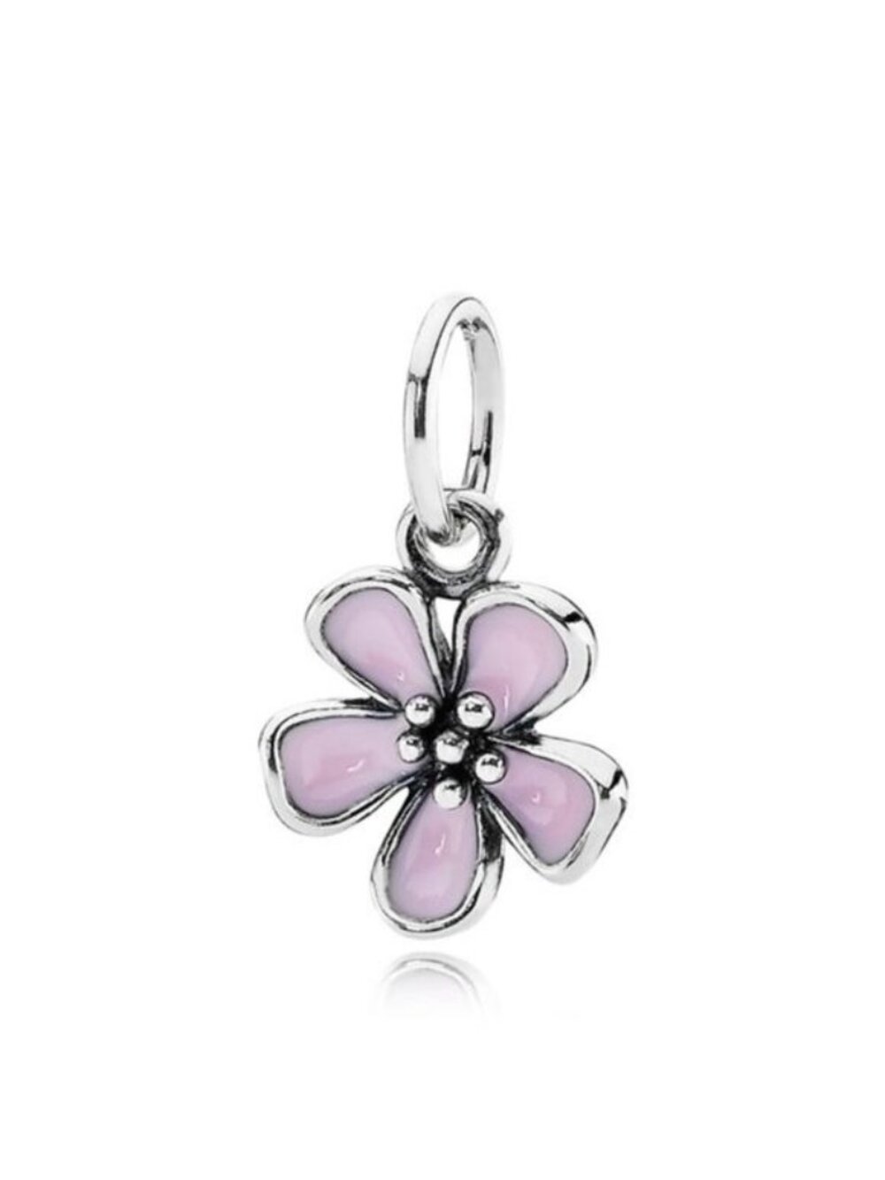 Pandora Sterling Silver Cherry Blossom Pendant w/ Pink Enamel - 390347en40